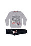 Boy's Gray Navy Bow Tie Cat Printed 2-Piece Set