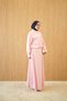 Women's Hidden Pocket Detail Elastic Waist Jacketed Zero Sleeve Dress Pink - 4