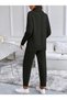 Turtleneck Slit Detailed Sweater-Pants Women's Knitwear Set - 3