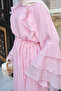 Women's Self-Patterned Ruffle Dress Pink - 5