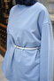 Women's Stitching Detailed Basic Sweatshirt Blue - 5