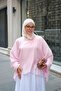 Women's Asymmetrical Cut Half Sleeve Blouse Pink