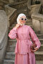 Women's Detailed Hem Detailed Lined High Collar Shirt Set Dusty Rose - 3