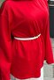 Women's Stitching Detailed Basic Sweatshirt Red - 5