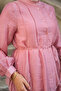 Women's Detailed Hem Detailed Lined High Collar Shirt Set Dusty Rose - 5