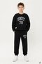 Black Boy's Crew Neck Printed 2-Piece Tracksuit Set 24693
