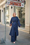 Women's Belted Long Draped Three-Piece Suit Navy Blue - 2
