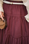 Women's Front Gathered Detail Elastic Waist Skirt Plum - 5