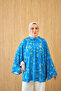 Women's Small Floral Pattern Blouse Blue
