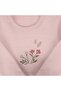 Baby Girl Salmon Flower Printed Bodysuit Beret 3 Piece Set - 2