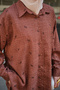 Women's Small Stone Detailed Floral Embroidery Set Brown - 5
