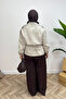 Molly Nelly Women's Short Jacket with Elastic Waist and Snap Fasteners - 3