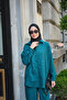 Women's Small Stone Detailed Floral Embroidery Set Emerald Green - 3