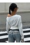 Women's Leave Me Alone Printed Boat Neck Slim Waist Long Sleeve T-Shirt - 4