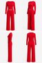 Ribbed red modal pajama set - 2