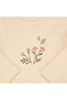 Baby Girl Ecru Floral Printed Bodysuit Beret 3 Piece Set - 2