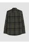 Özmarka New Season Khaki Regular Fit Plaid Men's Shirt - 3