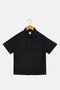 Kids Boy Gingham Pattern Short Sleeve Shirt, Black - 2