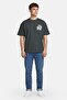 Men Crew Neck Short Sleeve Graphic Print T-Shirt, Dark Green - 2
