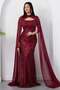 Strapless Neckline Beaded Shawl Detail Dress Etk503 - 6