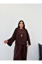 Women's Brown Boat Neck Wide Sleeve Blouse Frv0228 - 4