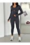 Women's Anthracite Finger-Interlocking 3-Piece Sports Set Elt0772 - 2