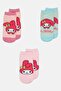 Kids Girl 3 Pair My Melody Graphic Print Socks, Multicolor - 4