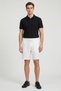 Men Plain Basic Shorts, White - 2