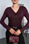 Women's Plum Degaje Collar Long Sleeve Blouse Pc7004