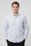 Men Regular Fit Plain Long Sleeve Casual Shirt, Blue