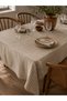 Woven Linen Striped Patterned Vintage Tablecloth - 4