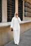 Women's Layered Piece Detail Shirt Suit White - 2
