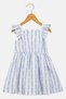 Toddlers Girl Stripe Ruffle Sleeve Dress, Multicolor - 3