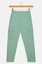 Kids Girl Loose Fit Plain Cargo Pants, Green - 2