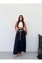 Women's Navy Blue Wide Leg Pants with Elastic Waist Frv0227 - 3