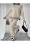 Stripe Detailed Women's Knitwear Set Crew Neck Sweater and Pants - 2