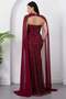 Strapless Neckline Beaded Shawl Detail Dress Etk503 - 8