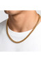 💎   Premium Shiny and Stylish Double Mesh Men's Steel Necklace 7X3Mm 55cm 3183Eck020 - Gold Color - 3