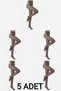 5-Pack Mink Color (86) 20 Den Thin Pantyhose Women's Daily Socks + Custom Made Sleep Band as a Gift - 3