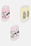 Kids Girl 3 Pairs Snoopy Graphic Print Ankle Socks, Multicolor - 4