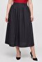 Women Solid Midi Skirt, Black