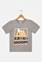Kids Boy Graphic Print Short Sleeve T-Shirt, Grey - 2