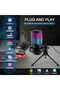 ميكروفون ألعاب RGB بمنفذ USB للكمبيوتر وPS5، ميكروفون مكثف مع خاصية كتم الصوت السريع والتحكم بالصوت وفلتر البوب - 2