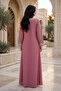 Geometric Lattice Embroidered V Neck Jalabiya - 4