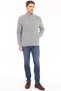 Gray Men's 80% Wool 20% Acrylic Hair Knit Patterned Full Zipper Stand Collar Knitwear Cardigan Trist-5367