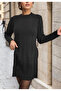 Black Women's Anti-Pilling Long Sweater with Slits - 2