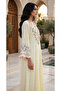 Floral Embroidered V Neck Jalabiya with Scalloped Cuffs - 4