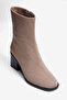 Women's Suede Boots Round Toe Zippered Thick Heeled Daily Ankle Boots Lara Mink - 4