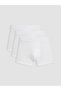 White Standard Fit Cotton Flexible Men's Boxers 3 Pcs