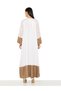 Beige A-Line Maxi Jalabiya with Golden Embroidery - 4
